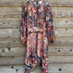 Foxiedox Sheer Floral Dress 4 High low hem Sheer